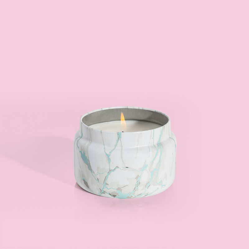 Coconut Santal Modern Marble Printed Travel Tin Candle Lit image number 1